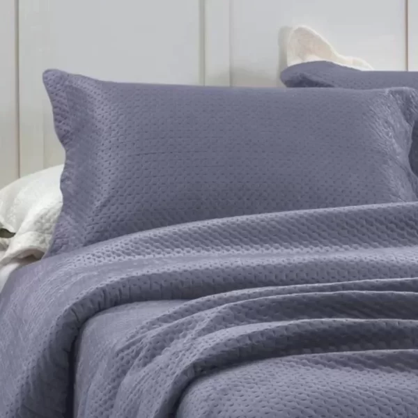 Kit Colcha Rozac Bloom Aveludada Azul Casal / Queen - Imagem 2