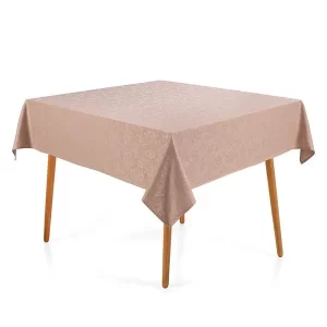 Toalha de Mesa Quadrada 4 Lugares Jacquard Melli Natural Bege