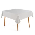 Toalha de Mesa Quadrada 8 Lugares Jacquard Branco